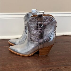Marc Fisher Silver Ankle Boots